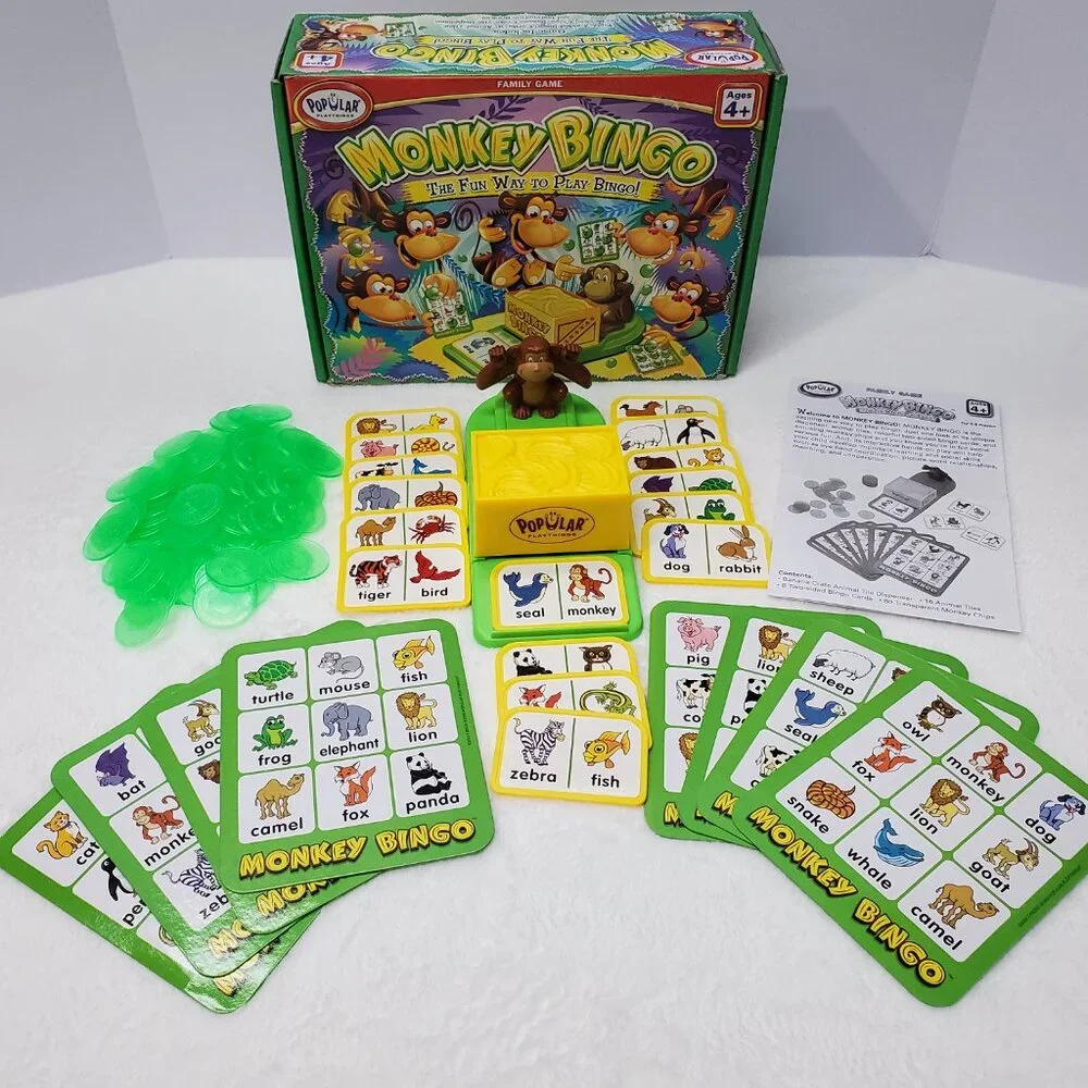 Monkey Bingo Game Kids Children Family